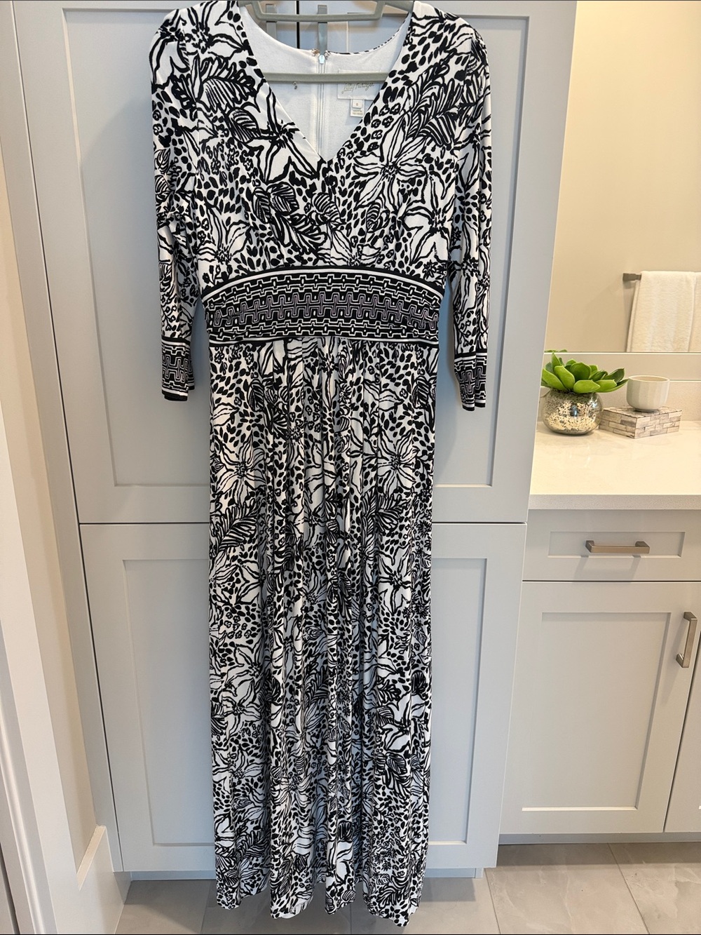 Lilly Pulitzer Black & White Floral Maxi Dress